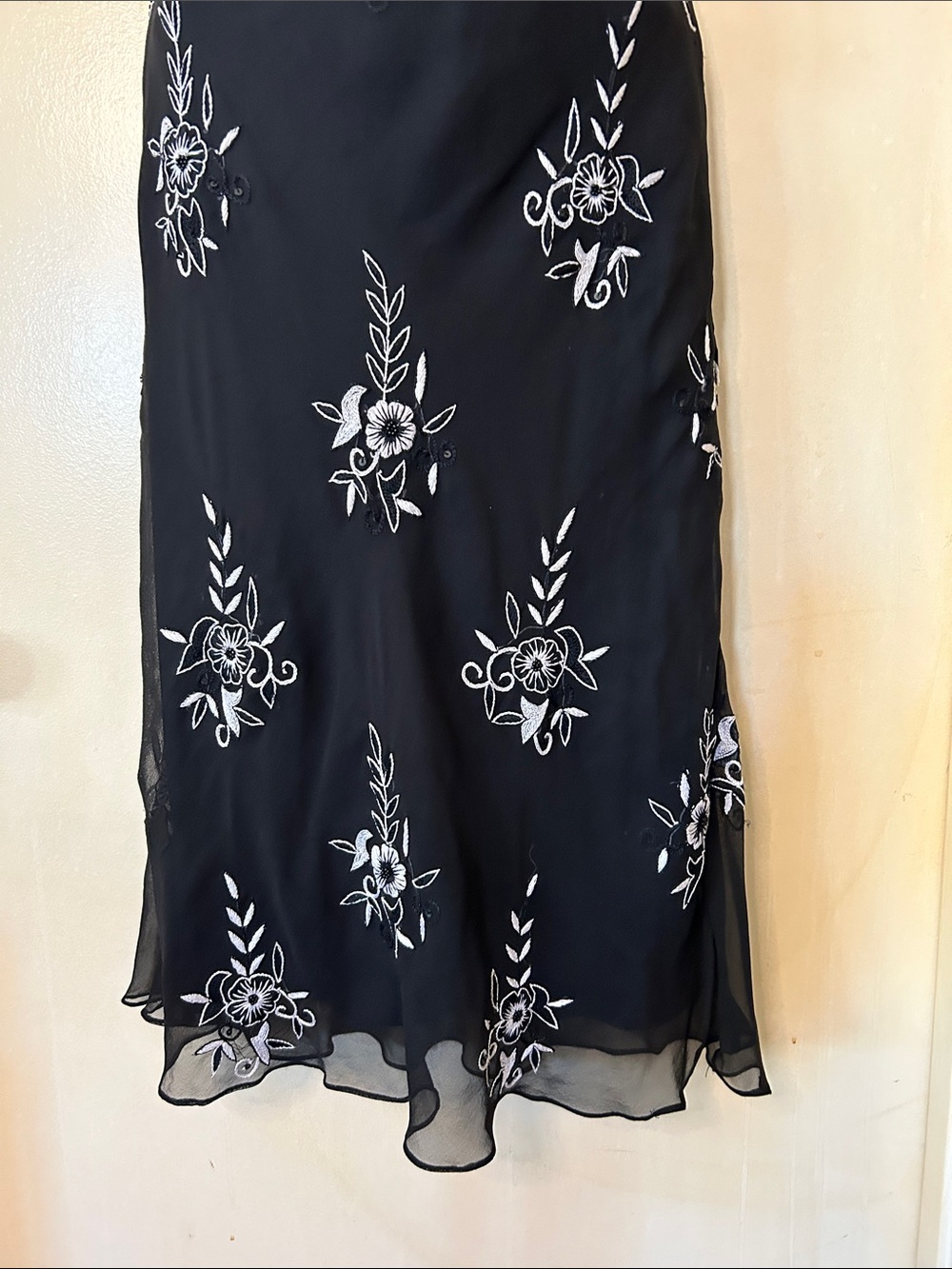 Aftershock London Vintage Beaded Black and White Silk Cocktail Dress size M - Picture 8 of 15